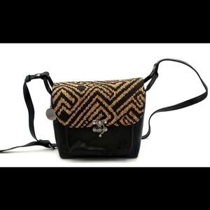 Patricia Nash Leather Leandra Flap Crossbody Tribal Weave
